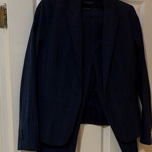 Banana Republic Dark Blue Plaid Blazer